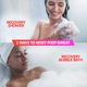 Two women washing : with tagline two ways to reset post sweat - recovery shower and recovery bubble bath