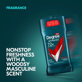 Fragrance : nonstop freshness with a woody masculine scent