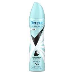 UltraClear Black+White Dry Spray Antiperspirant Deodorant front pack shot