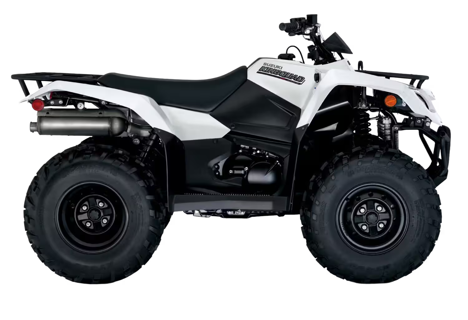 Cuatrimoto Suzuki KingQuad 400 blanca vista lateral
