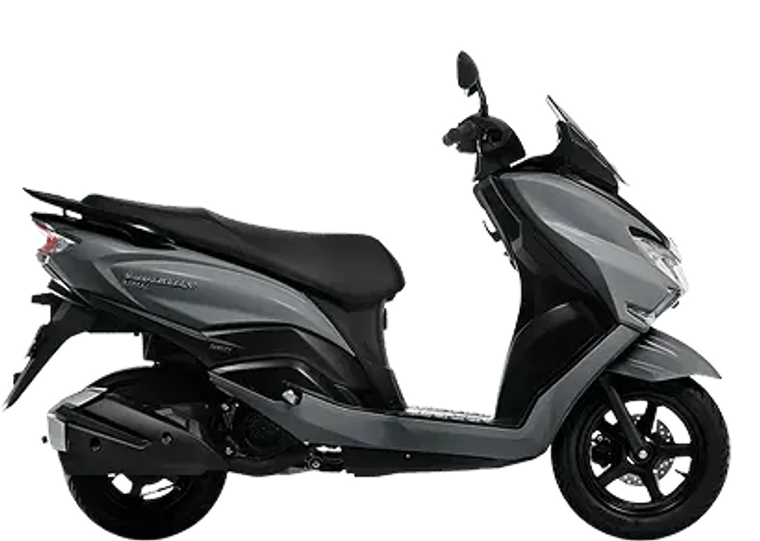 Suzuki Burgman Street 125 gris en vista lateral