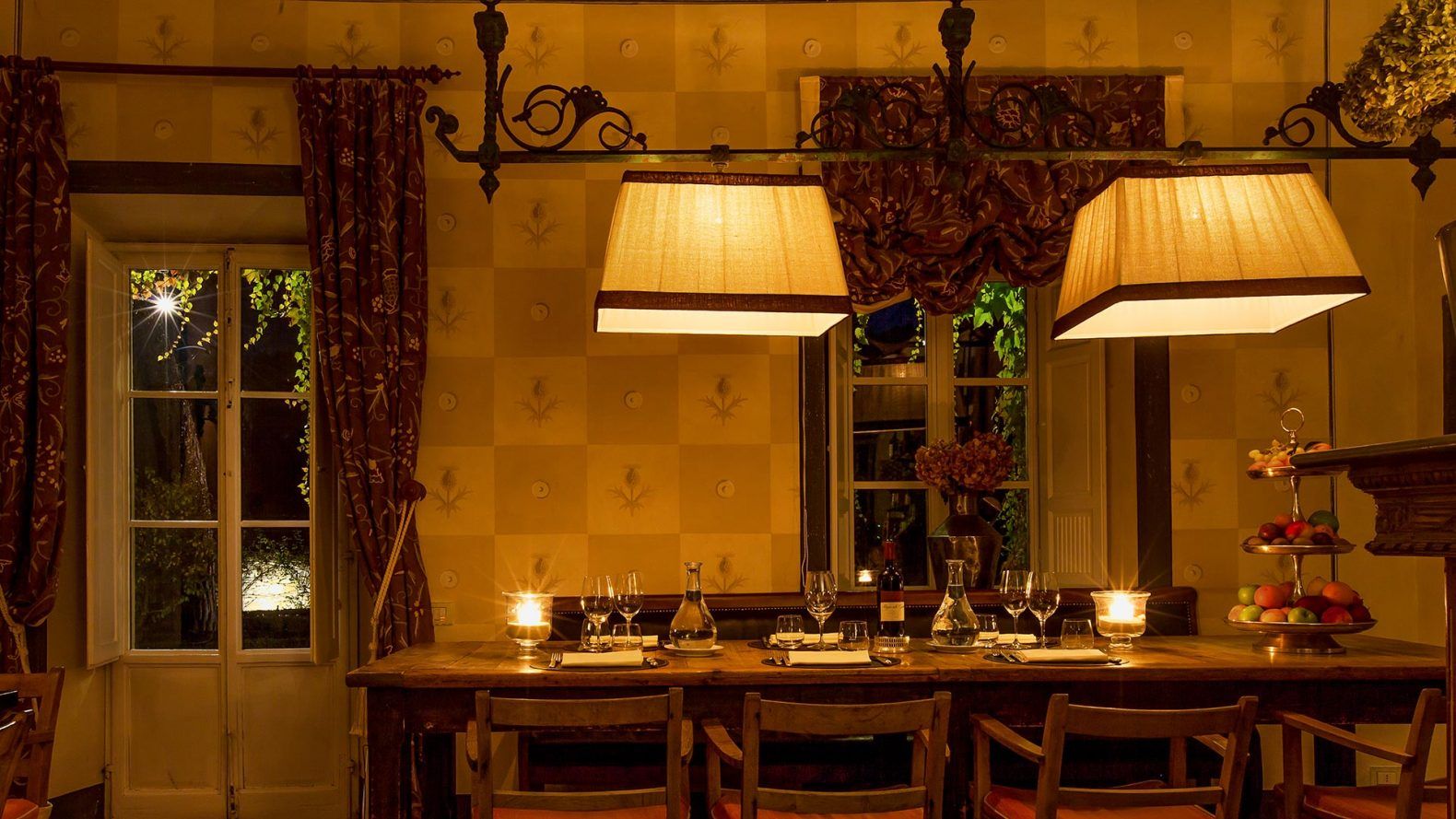 A table set for lunch in the Chianti countryside