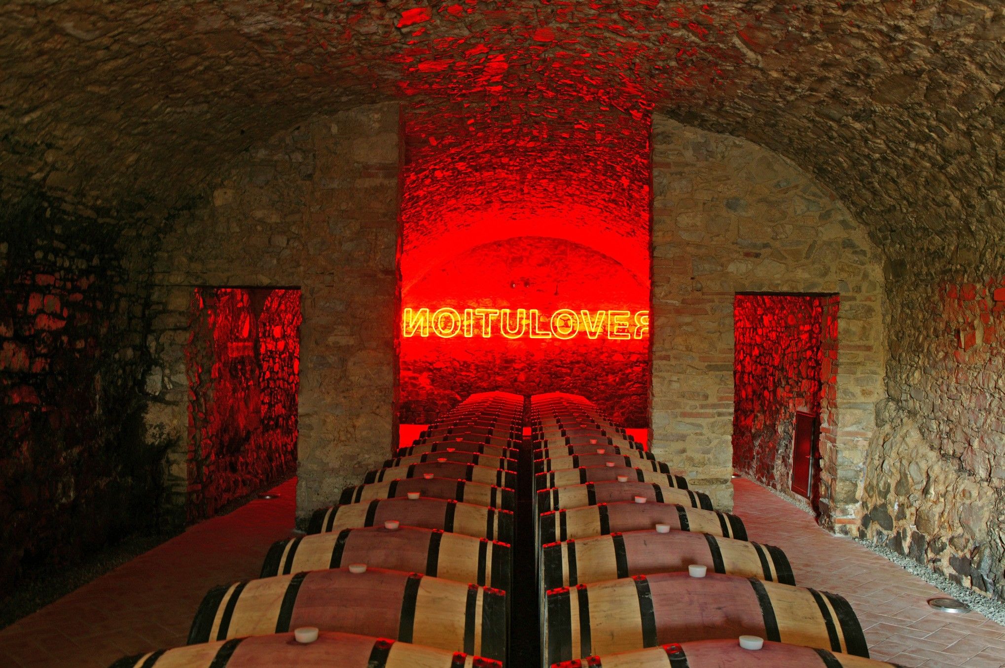 Sangiovese vines at Castello di Ama, the art-focused estate in Gaiole in Chianti