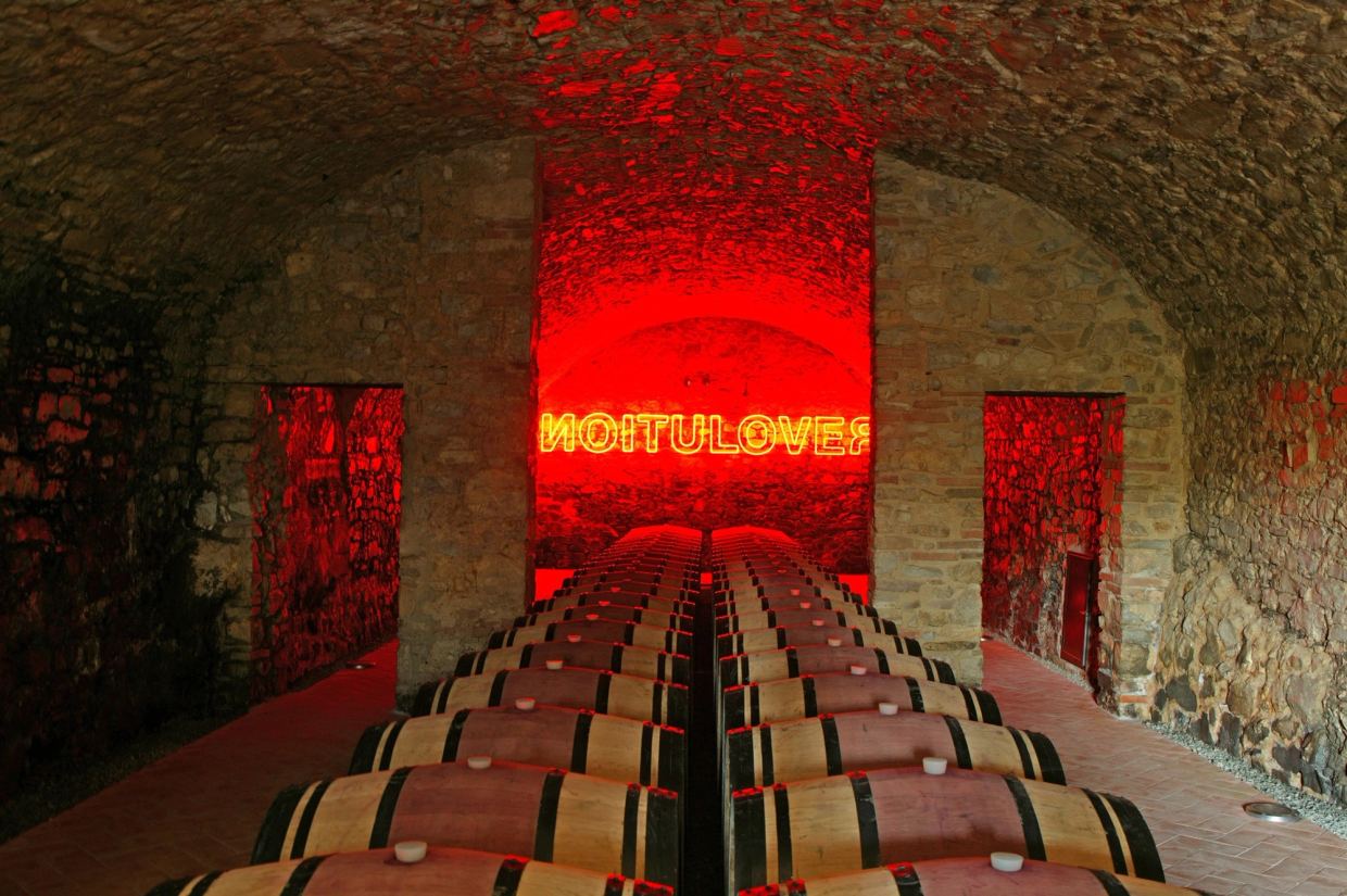 Sangiovese vines at Castello di Ama, the art-focused estate in Gaiole in Chianti