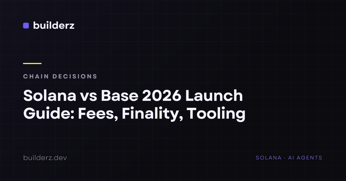 Solana vs Base 2026 Launch Guide: Fees, Finality, Tooling