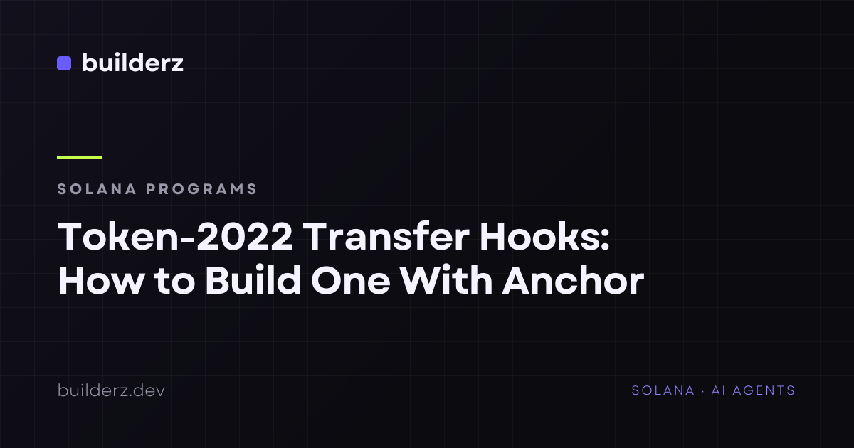 Token-2022 Transfer Hooks: How to Build One With Anchor