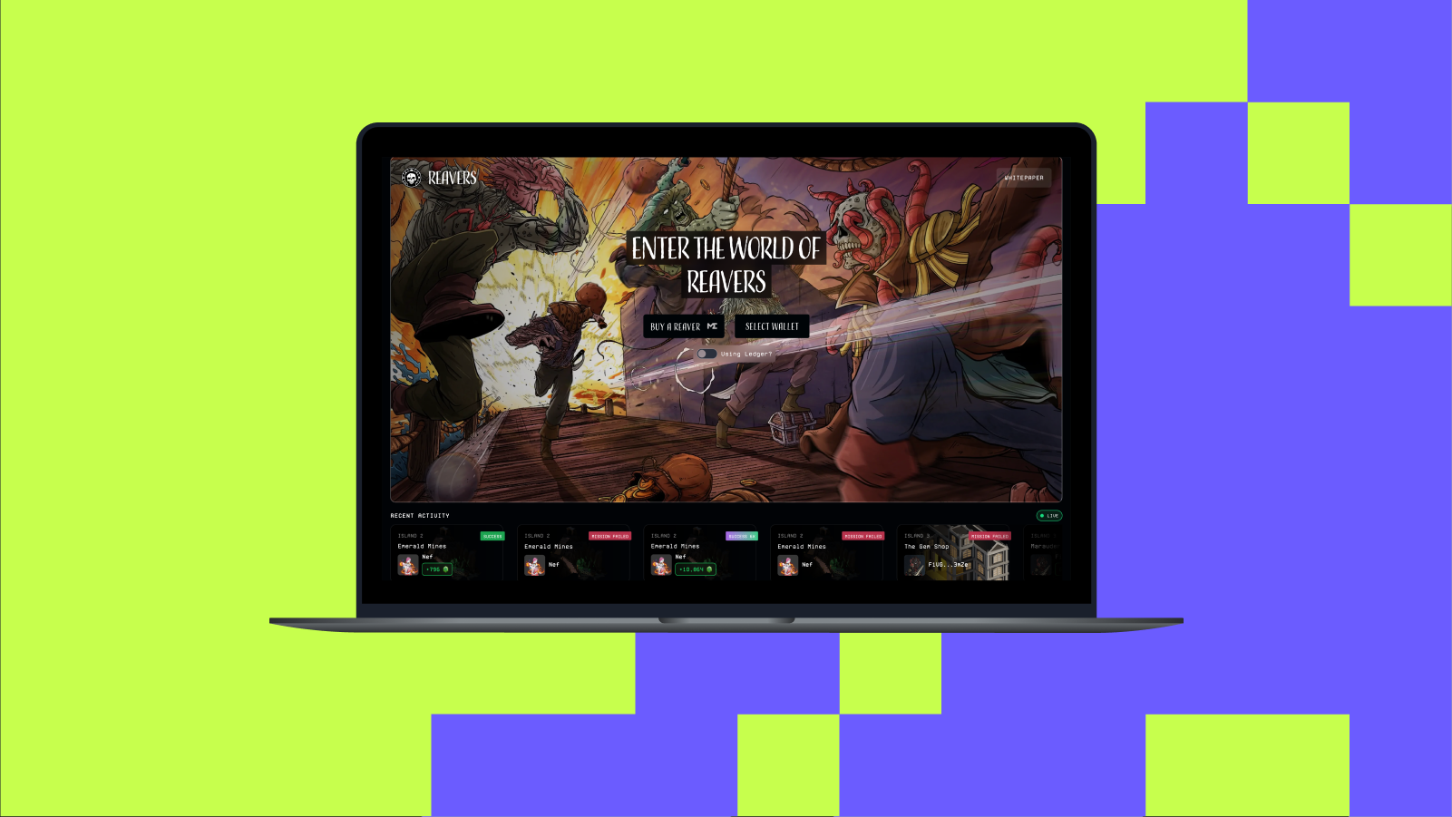 NFT idle game on Solana: Reavers historical project