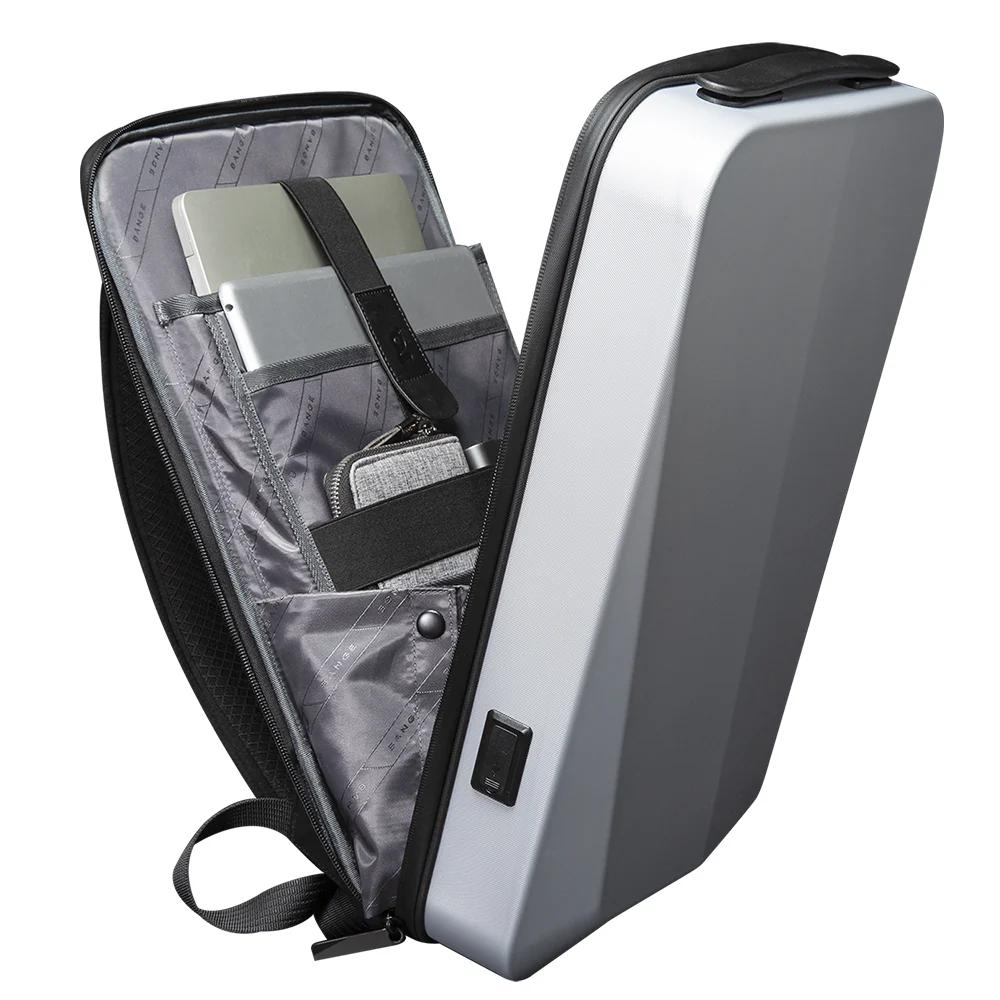 BANGE 22201 Silver Waterproof Unisex Laptop Backpack with USB Charging anti theft smart 15.6 inch  2