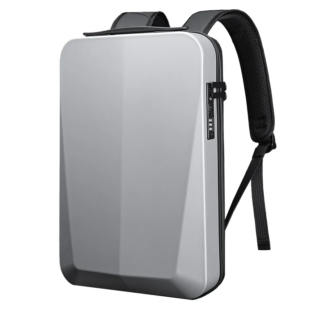 BANGE 22201 Silver Waterproof Unisex Laptop Backpack with USB Charging anti theft smart 15.6 inch