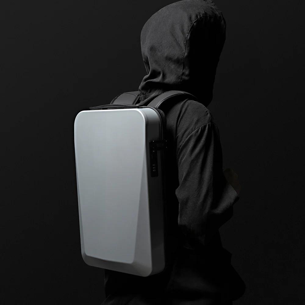 BANGE 22201 Silver Waterproof Unisex Laptop Backpack with USB Charging anti theft smart 15.6 inch  5