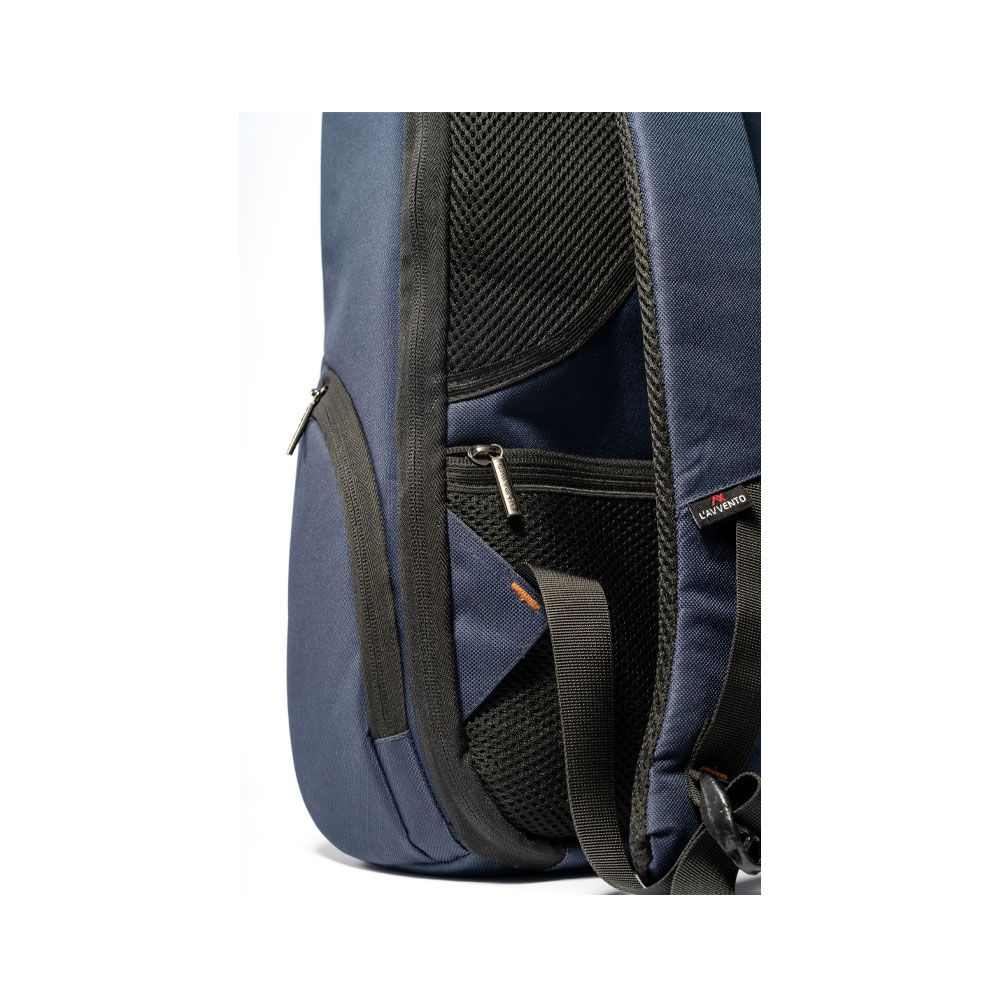 L'AVVENTO BG806 Laptop Backpack, Made by High Quality Polyester Foamed Material with L'AVVENTO Zipper Puller fits up to 15.6"- Blue*Brown 3