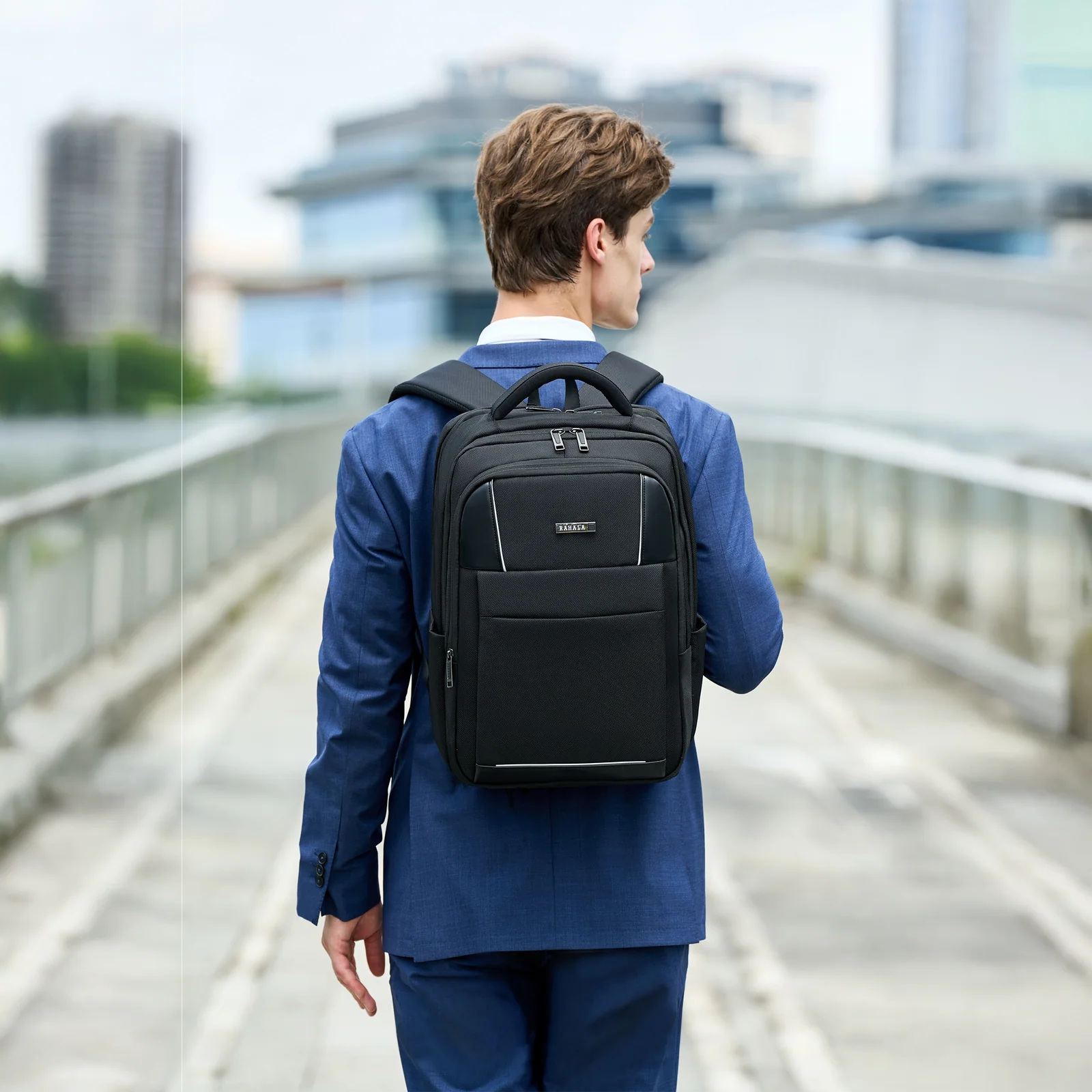RAHALA SH50 Fashionable and stylish 15.6-inch laptop backpack with USB charging ports - computer and college bag 17