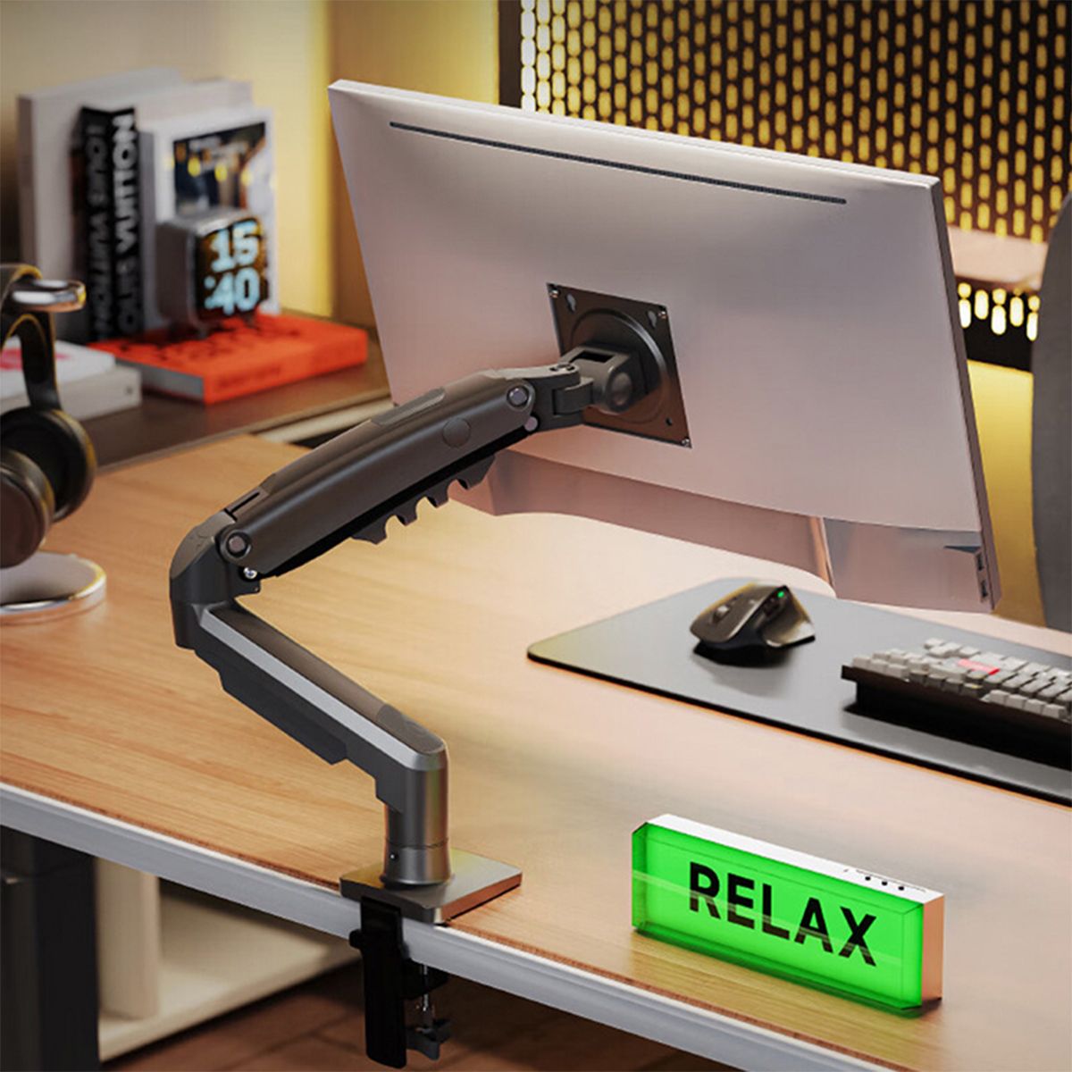 North Bayou (NB) F80 Gas Spring Monitor Desk Mount