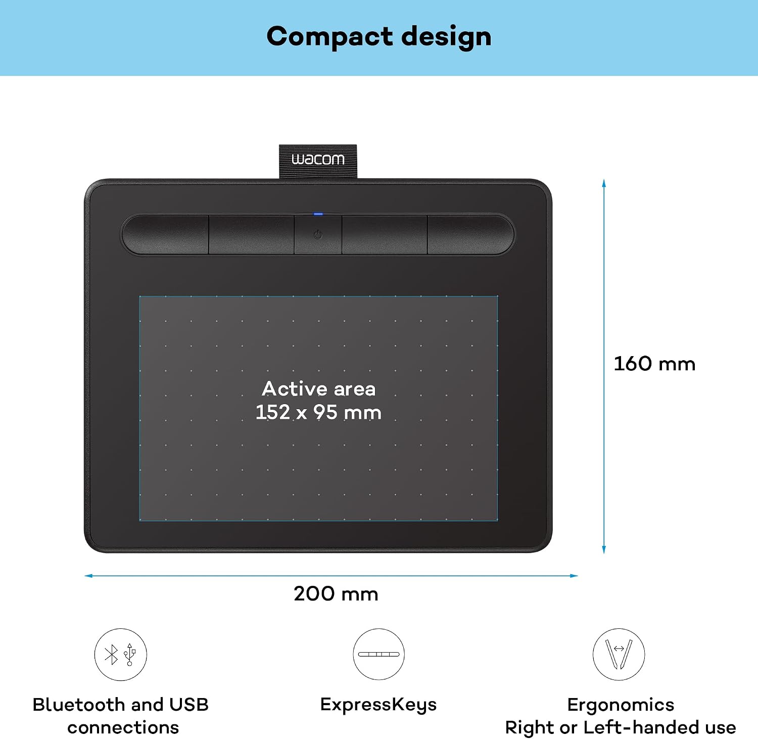 Wacom Intuos Small Bluetooth Graphics Tablet (CTL-4100WLK-N) 4