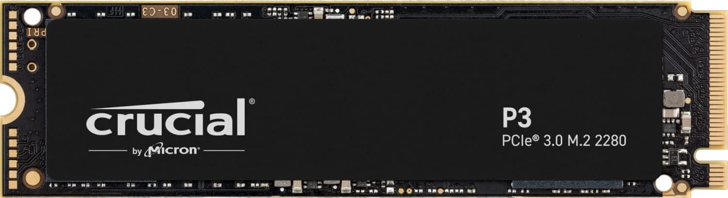Crucial P3 500GB M.2 PCIe Gen3 NVMe Internal SSD - Up to 3500MB/s - CT1000P3SSD801