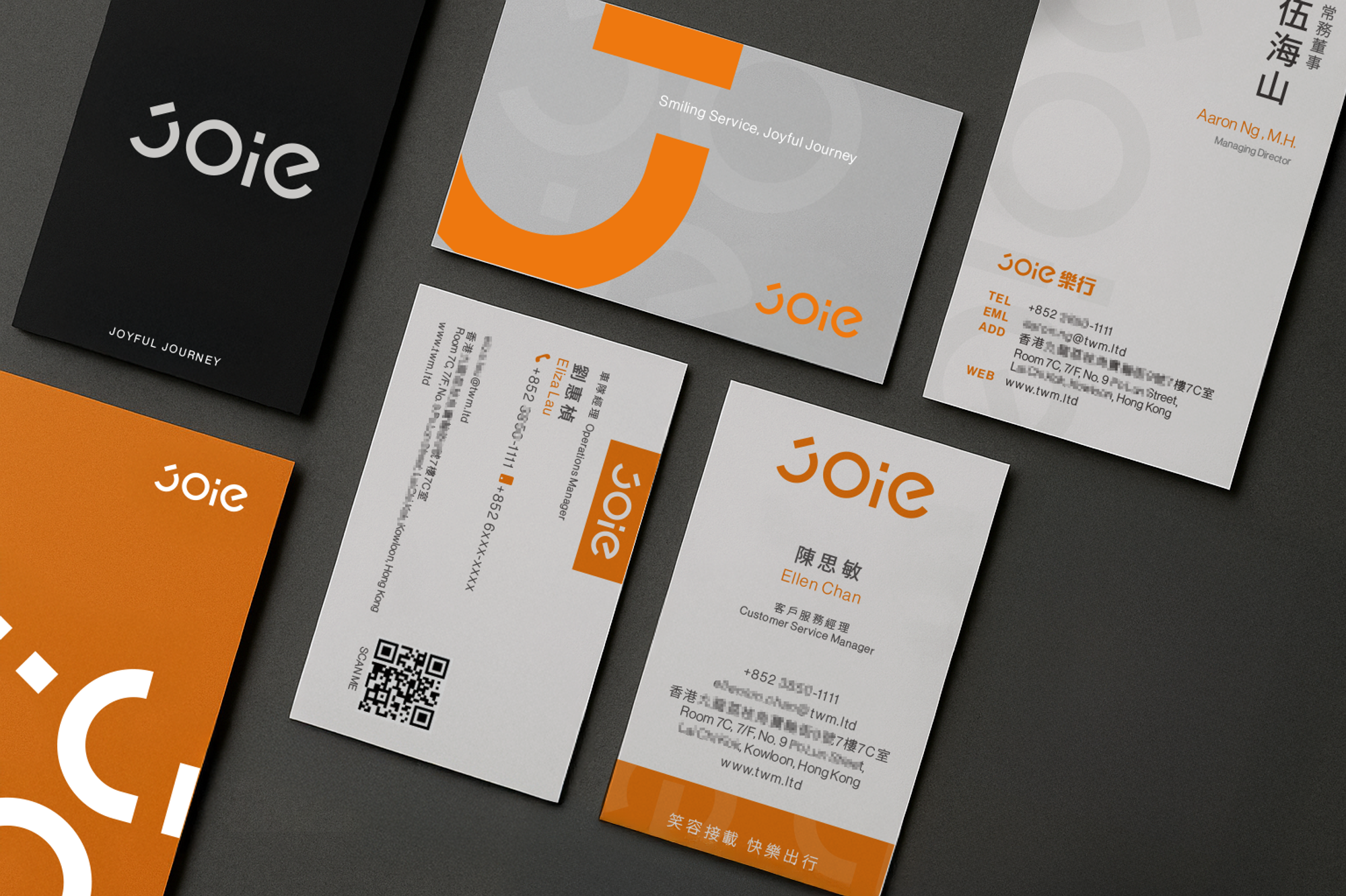 JOIE 樂行計程車名片設計展示 JOIE Taxi business card design display.