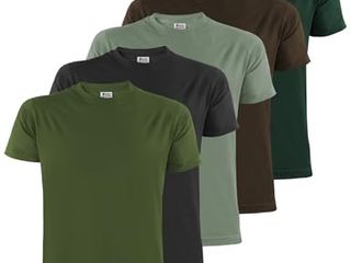 ALPIDEX T-Shirt Magliette da Uomo Confezione da 5 Girocollo 100% Cotone Manica Corta Basic Casual Tinta Unita S M L XL XXL 3XL 4XL 5XL, Taglia:L, Colore:Forest