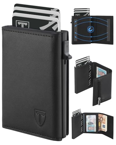 TEEHON Portafoglio Uomo Slim, Portacarte in Pelle con Protezione RFID, Porta Carte di Credito Uomo Piccolo, Porta Tessere con Portamonete e Scomparti Banconote - Confezione Regalo - NERO — recensione