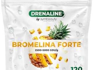 Symbeauty Bromelina Forte 120 Cpr (4 mesi) Drenaline 2500+5000 GDU | Betulla, Centella, Vitamina C | Vegano - Made in Italy (Drenaline 120 compresse)