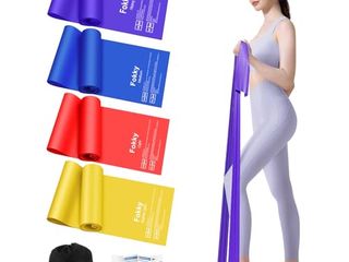 Fokky Elastici Fitness [Set di 4], 1.8M Elastico Fitness con 4 Livelli di Resistenza, Elastici Palestra con Borsa per il Trasporto, Bande Elastiche Fitness per Pilates Yoga Fitness Crossfit