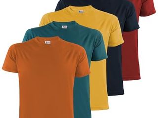 ALPIDEX T-Shirt Magliette da Uomo Confezione da 5 Girocollo 100% Cotone Manica Corta Basic Casual Tinta Unita S M L XL XXL 3XL 4XL 5XL, Taglia:L, Colore:Desert