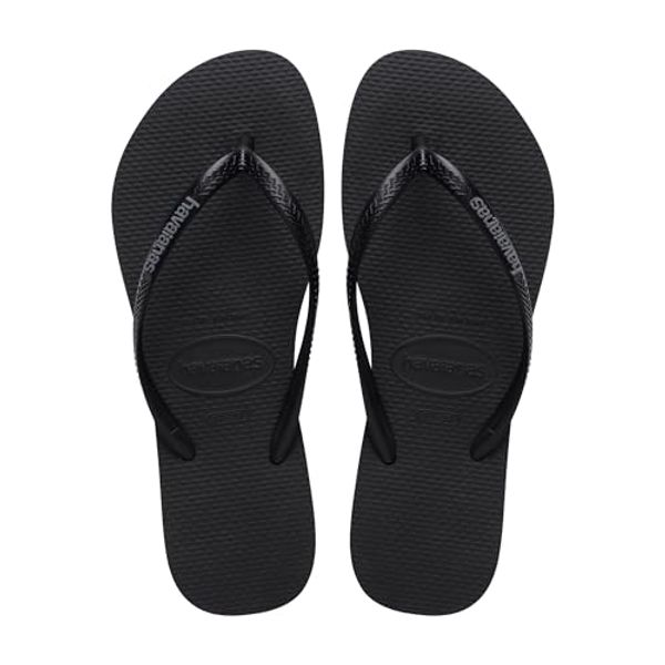 Havaianas - Slim Logo Pop Up, Infradito da Donna con Logo a Contrasto, Silhouette Slim Confortevole e Suola Antiscivolo