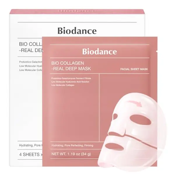 BIODANCE Bio-Collagen Real Deep Mask, Maschera Viso Notturna in Idrogel, Idratante e Rimpolpante, Minimizza i Pori e Migliora l'Elasticità, K-Beauty Skincare Coreana | 4 Pezzi — recensione