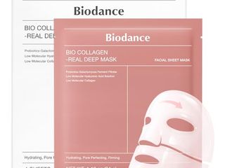 BIODANCE Bio-Collagen Real Deep Mask, Maschera Viso Notturna in Idrogel, Idratante e Rimpolpante, Minimizza i Pori e Migliora l'Elasticità, K-Beauty Skincare Coreana | 4 Pezzi