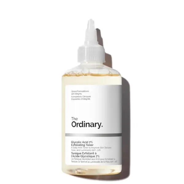 The Ordinary Glycolic Acid 7% Exfoliating Toner, Esfoliante Acido Glicolico, Tonico quotidiano illuminante e levigante per un tono della pelle più uniforme, 240ml — recensione