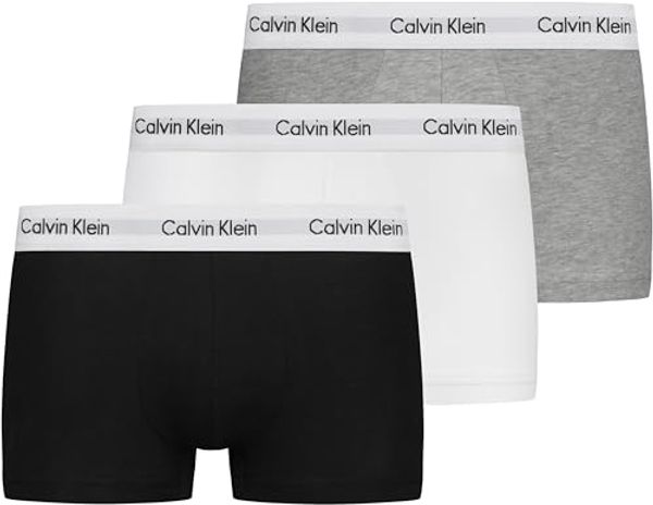 Calvin Klein Uomo Pantaloncini Boxer Vita Bassa Confezione da 3 Intimo, Multicolore (Black/White/Grey Heather), M