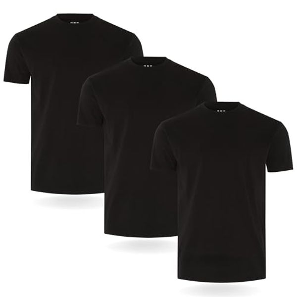 FM London confezione da 3/5 Maglietta da uomo - T-shirt premium con design leggermente aderente - Maglietta super morbida realizzata in cotone 100%