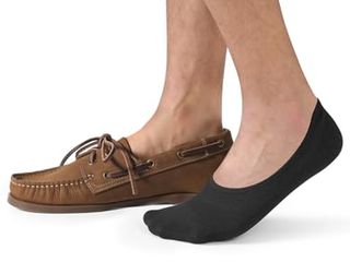 CLOSEMATE 6 Paia Calze Fantasmini Uomo in Cotone Estive Invisibili con Silicone Antiscivolo Taglio Basso per Mocassini e Loafer Nero Bianco