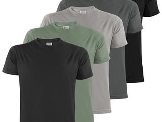 ALPIDEX T-Shirt Magliette da Uomo Confezione da 5 Girocollo 100% Cotone Manica Corta Basic Casual Tinta Unita S M L XL XXL 3XL 4XL 5XL, Taglia:L, Colore:Storm