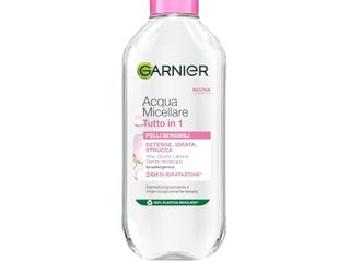 Garnier SkinActive Acqua Micellare Tutto in 1, Per Pelli Sensibili, 100% del Trucco Rimosso, Pelle Detersa e Idratata per 12H, Senza Residui e Senza Risciacquo, Con Micelle e Glicerina, 400 ml