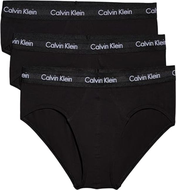 Calvin Klein Uomo Slip Hipster Confezione da 3 Intimo, Nero (Black W Black WB), L