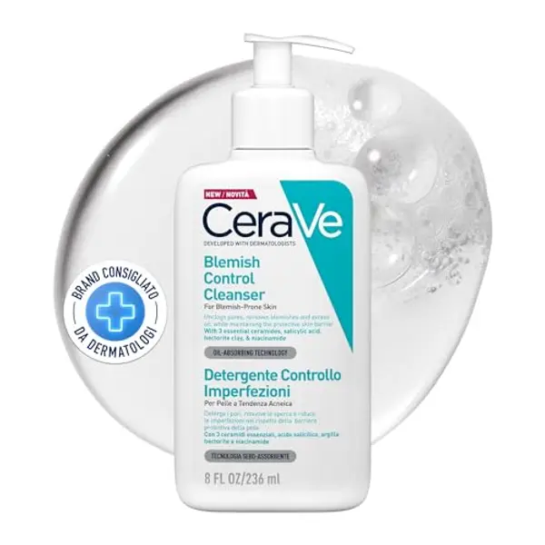CeraVe Detergente Controllo Imperfezioni, Per Pelle Grassa con Tendenza Acneica, Azione Purificante, Imperfezioni Ridotte, Con Acido Salicilico e Argilla Purificante, 236 ml — recensione