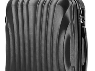 R.Leone Ryanair 55x40x20 cm Valigia Trolley Bagaglio a mano 4 Ruote rimovibile Ultraleggero in ABS Autonomo 20373N (Nero, Valigia 55X40X20cm)