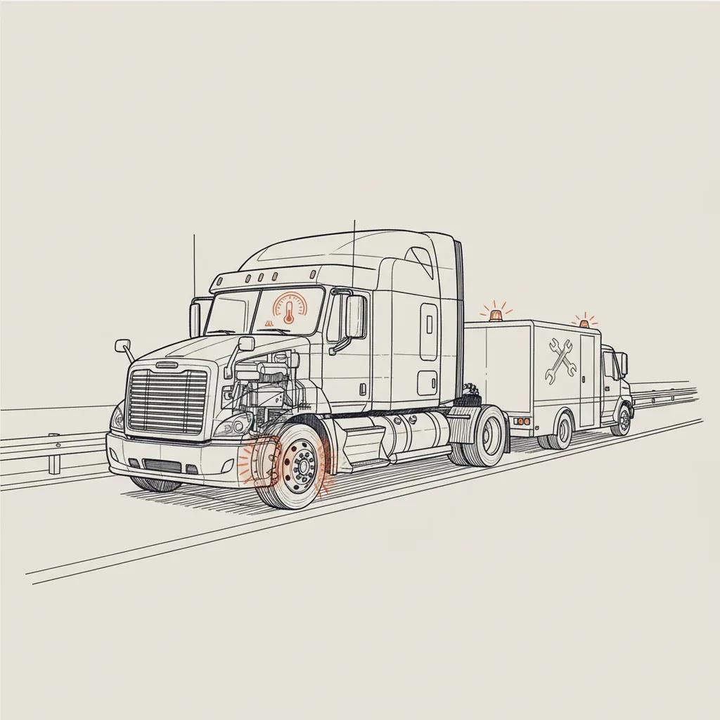 916 Truck Repair schematic illustration - 5 Signs Your Semi Truck Needs Immediate Roadside Repair