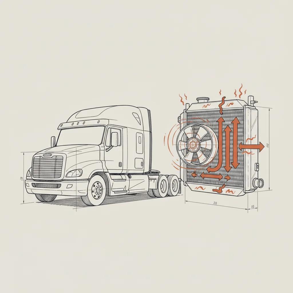 916 Truck Repair schematic illustration — Heavy Truck Radiator Problems in Summer Heat