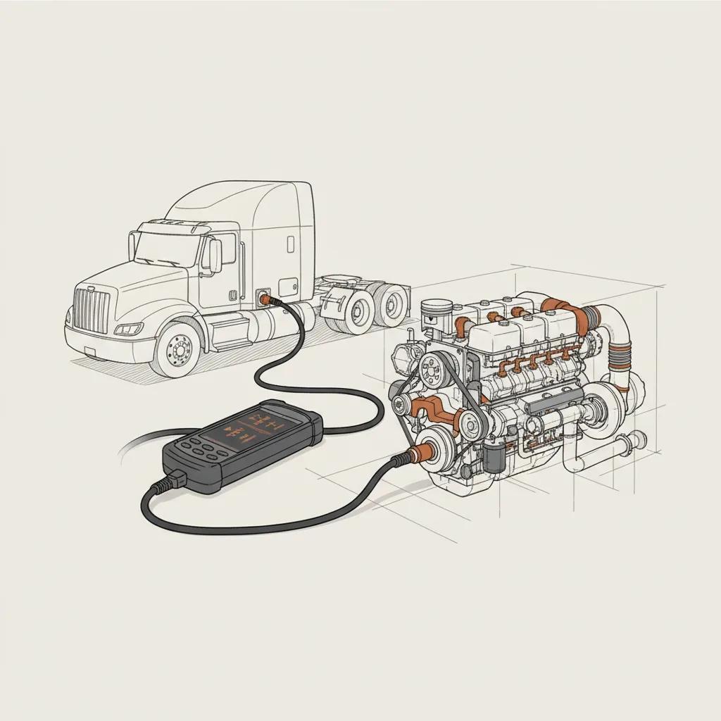 916 Truck Repair schematic illustration - Understanding Diesel Engine Diagnostics: What Fleet Owners Should Know