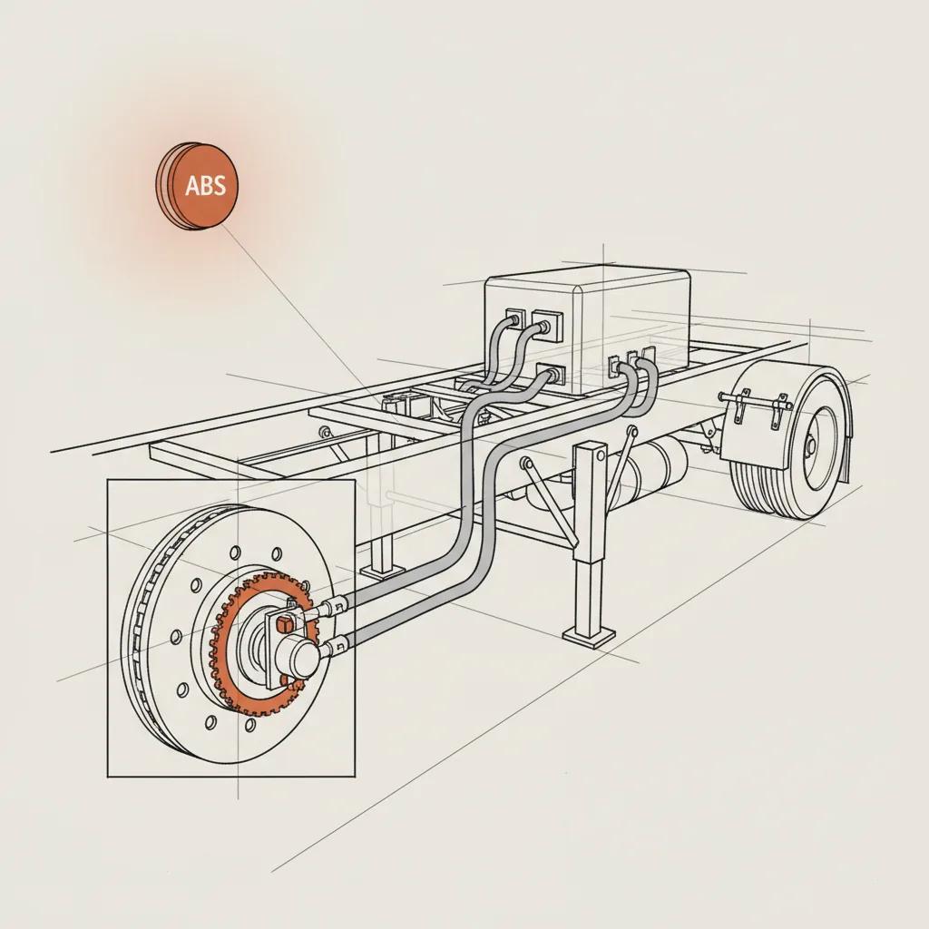 916 Truck Repair schematic illustration — Trailer ABS Light On: What It Means and What to Check