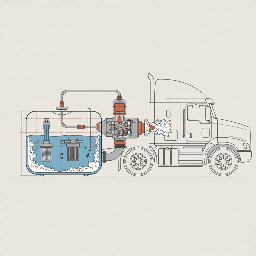 916 Truck Repair schematic illustration — DEF System Problems: Symptoms, Causes, and Repairs