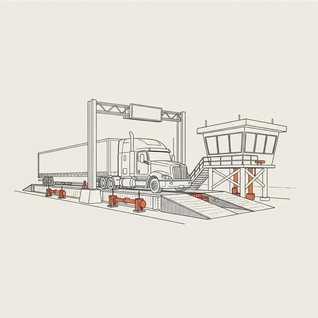 916 Truck Repair schematic illustration — Sacramento-Area Truck Weigh Stations and DOT Inspections: A Driver's Guide