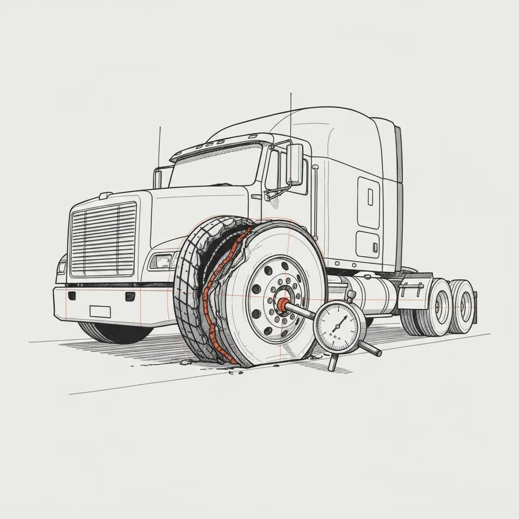 916 Truck Repair schematic illustration — Preventing Semi Truck Tire Blowouts: A Driver and Fleet Guide