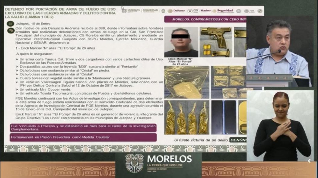 DETENEN A “EL POMPI”, PRESUNTO GENERADOR DE VIOLENCIA EN MORELOS