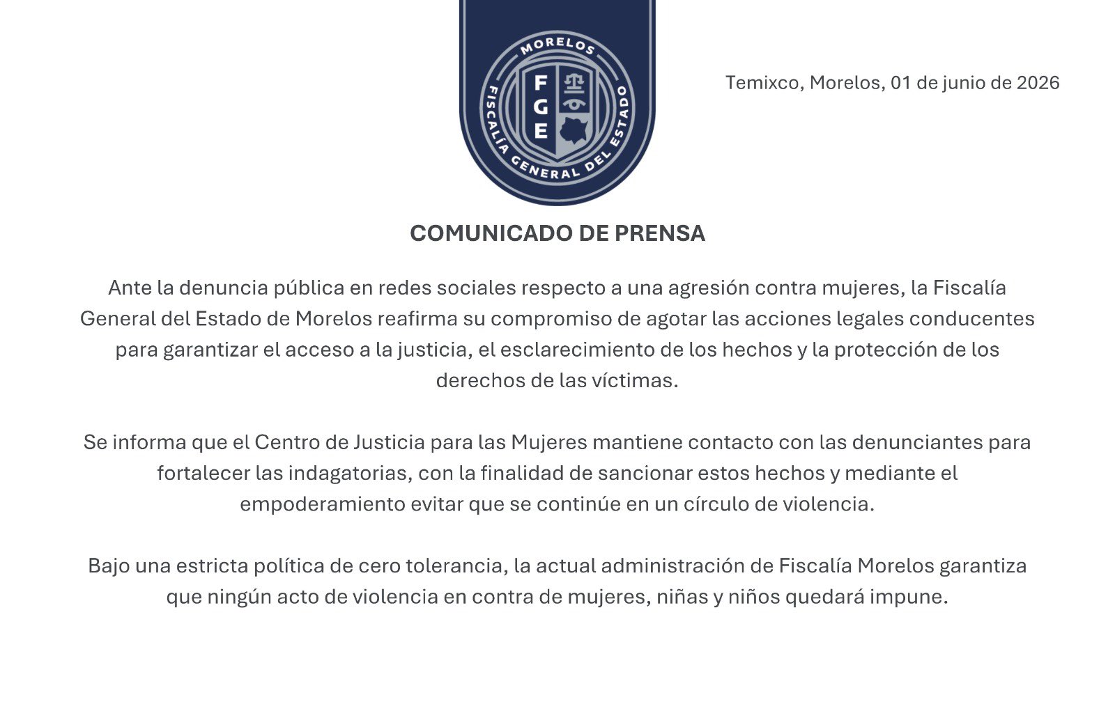 DENUNCIA DE VIOLENCIA FAMILIAR EN MORELOS GENERA INDIGNACIÓN Y MOVILIZA A AUTORIDADES