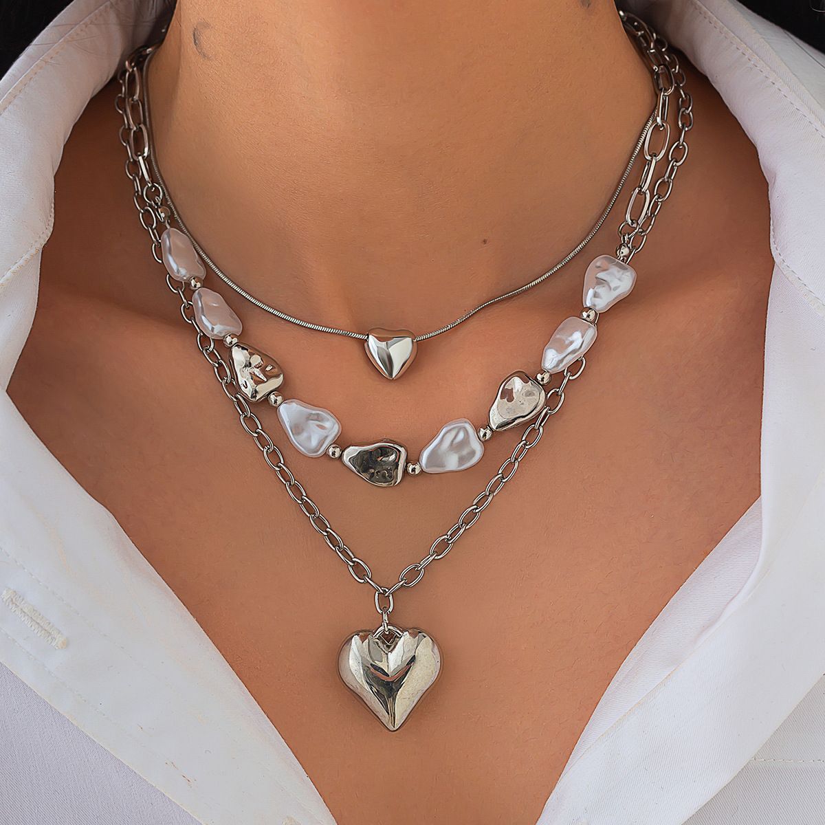 White K necklace