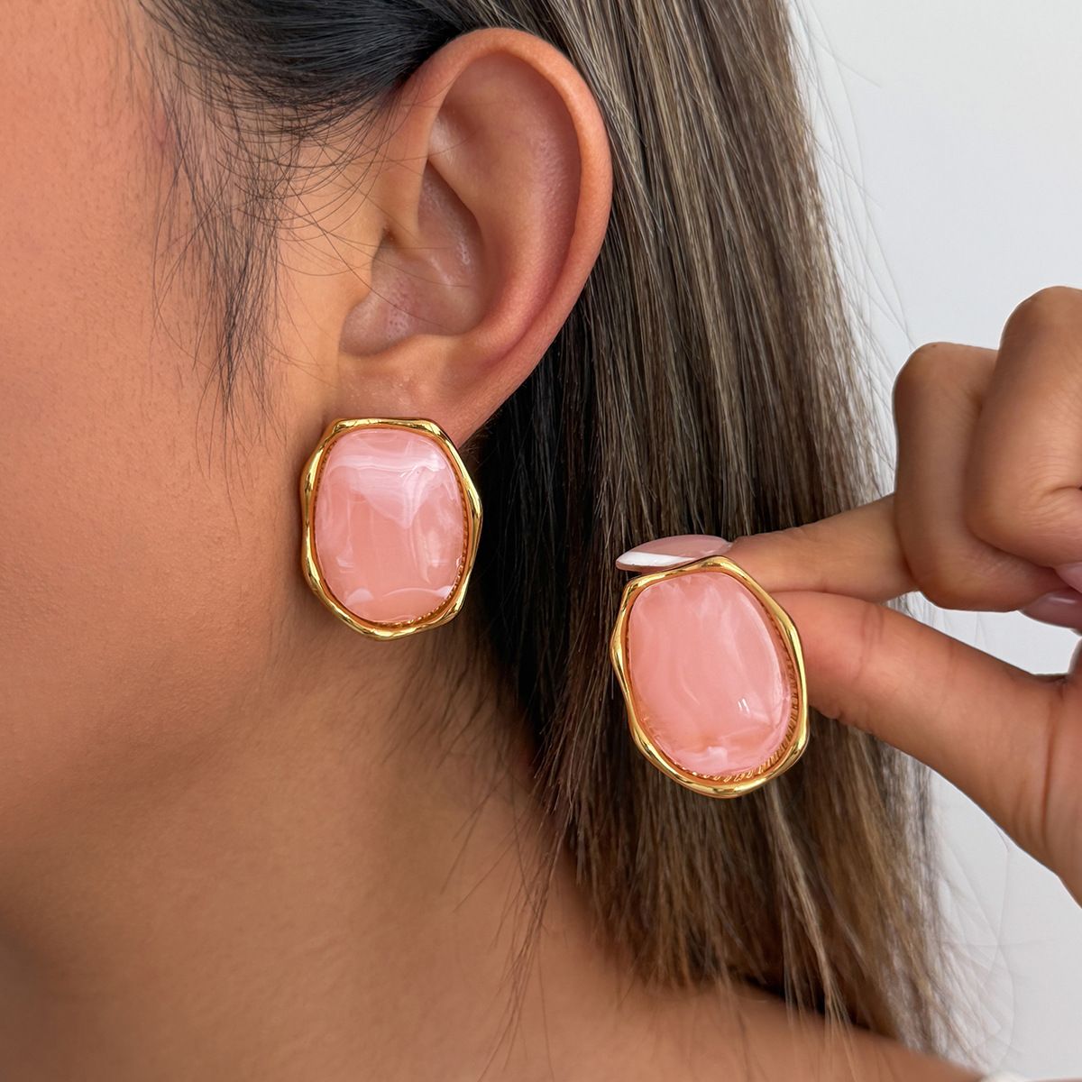 01 Gold + Pink Earrings
