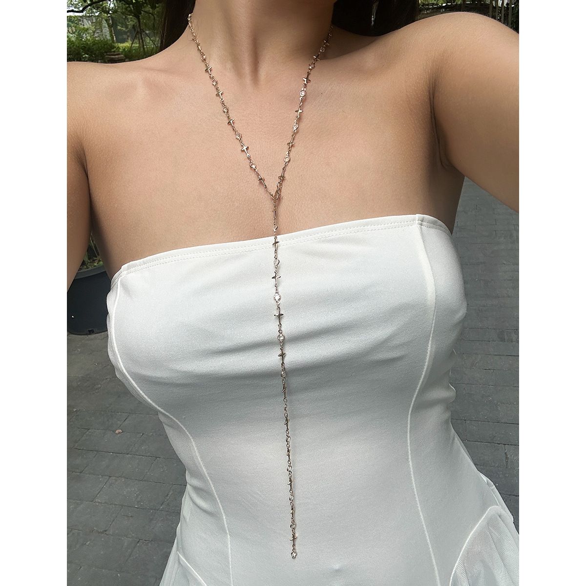 3D Star Y-Shaped Daisy Necklace for the Collarbone - Yunhai Jewelry