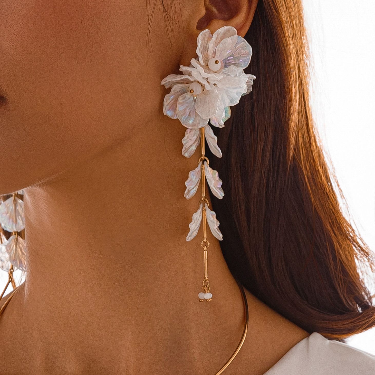 White earrings